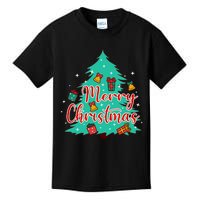 Merry Christmas Retro Christmas Tree Santa Claus Xmas Goodies Groovy Plus Size Kids T-Shirt