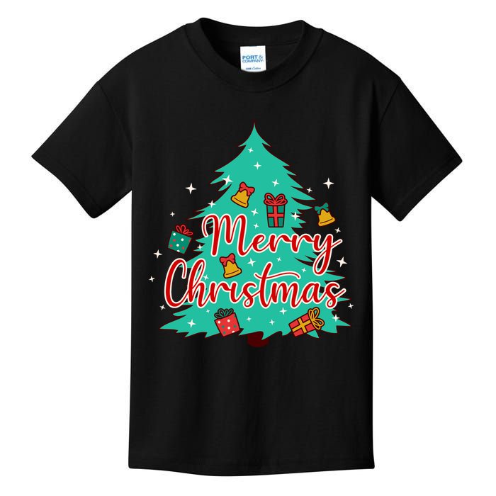 Merry Christmas Retro Christmas Tree Santa Claus Xmas Goodies Groovy Plus Size Kids T-Shirt