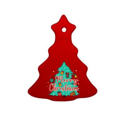 Merry Christmas Retro Christmas Tree Santa Claus Xmas Goodies Groovy Plus Size Ceramic Tree Ornament