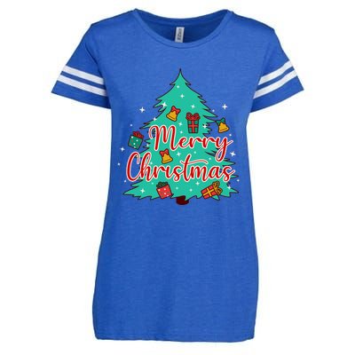 Merry Christmas Retro Christmas Tree Santa Claus Xmas Goodies Groovy Plus Size Enza Ladies Jersey Football T-Shirt