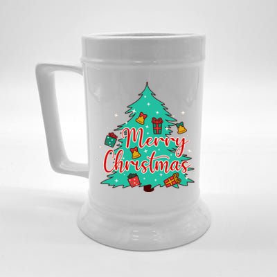 Merry Christmas Retro Christmas Tree Santa Claus Xmas Goodies Groovy Plus Size Beer Stein