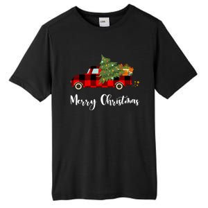 Merry Christmas Red Truck Christmas Tree Gift Tall Fusion ChromaSoft Performance T-Shirt