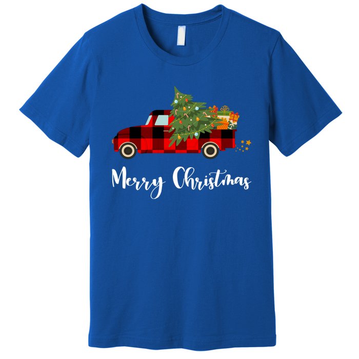 Merry Christmas Red Truck Christmas Tree Gift Premium T-Shirt