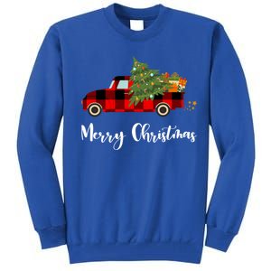 Merry Christmas Red Truck Christmas Tree Gift Tall Sweatshirt