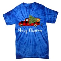 Merry Christmas Red Truck Christmas Tree Gift Tie-Dye T-Shirt