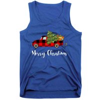 Merry Christmas Red Truck Christmas Tree Gift Tank Top