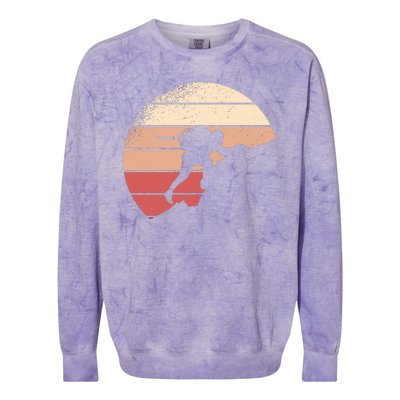 Mountain Climber Retro Sunset Colorblast Crewneck Sweatshirt