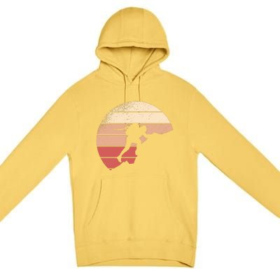 Mountain Climber Retro Sunset Premium Pullover Hoodie