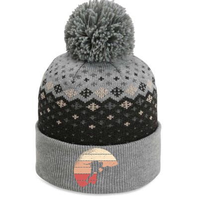 Mountain Climber Retro Sunset The Baniff Cuffed Pom Beanie