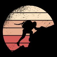 Mountain Climber Retro Sunset City Backpack