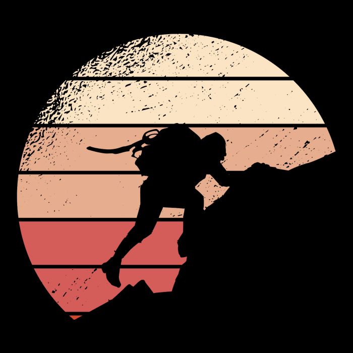 Mountain Climber Retro Sunset City Backpack