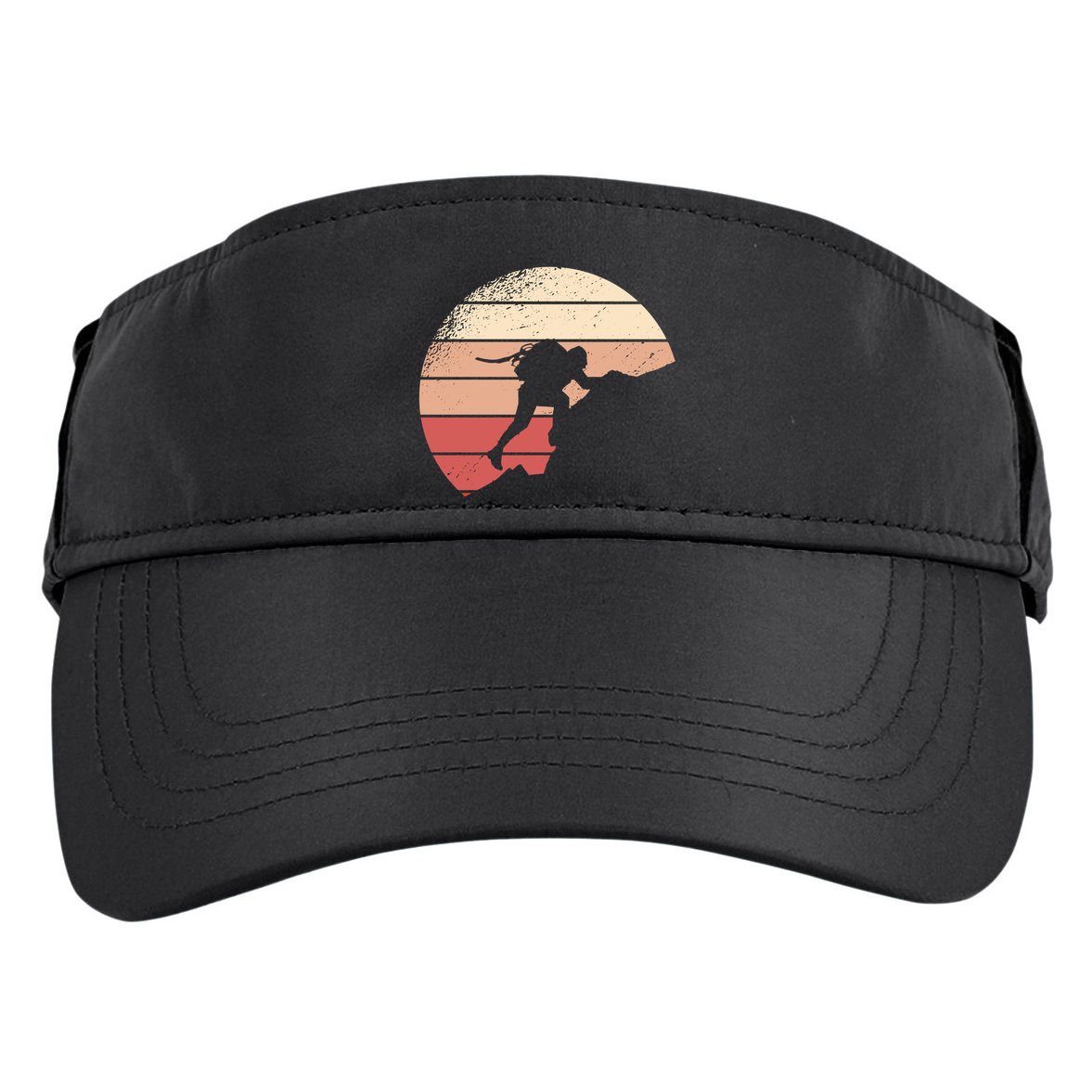 Mountain Climber Retro Sunset Adult Drive Performance Visor