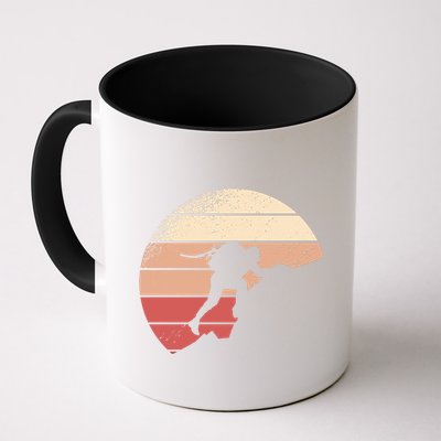 Mountain Climber Retro Sunset Mug