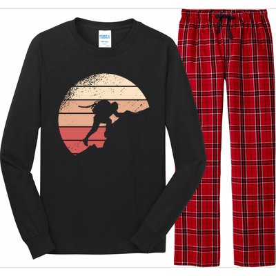 Mountain Climber Retro Sunset Long Sleeve Pajama Set