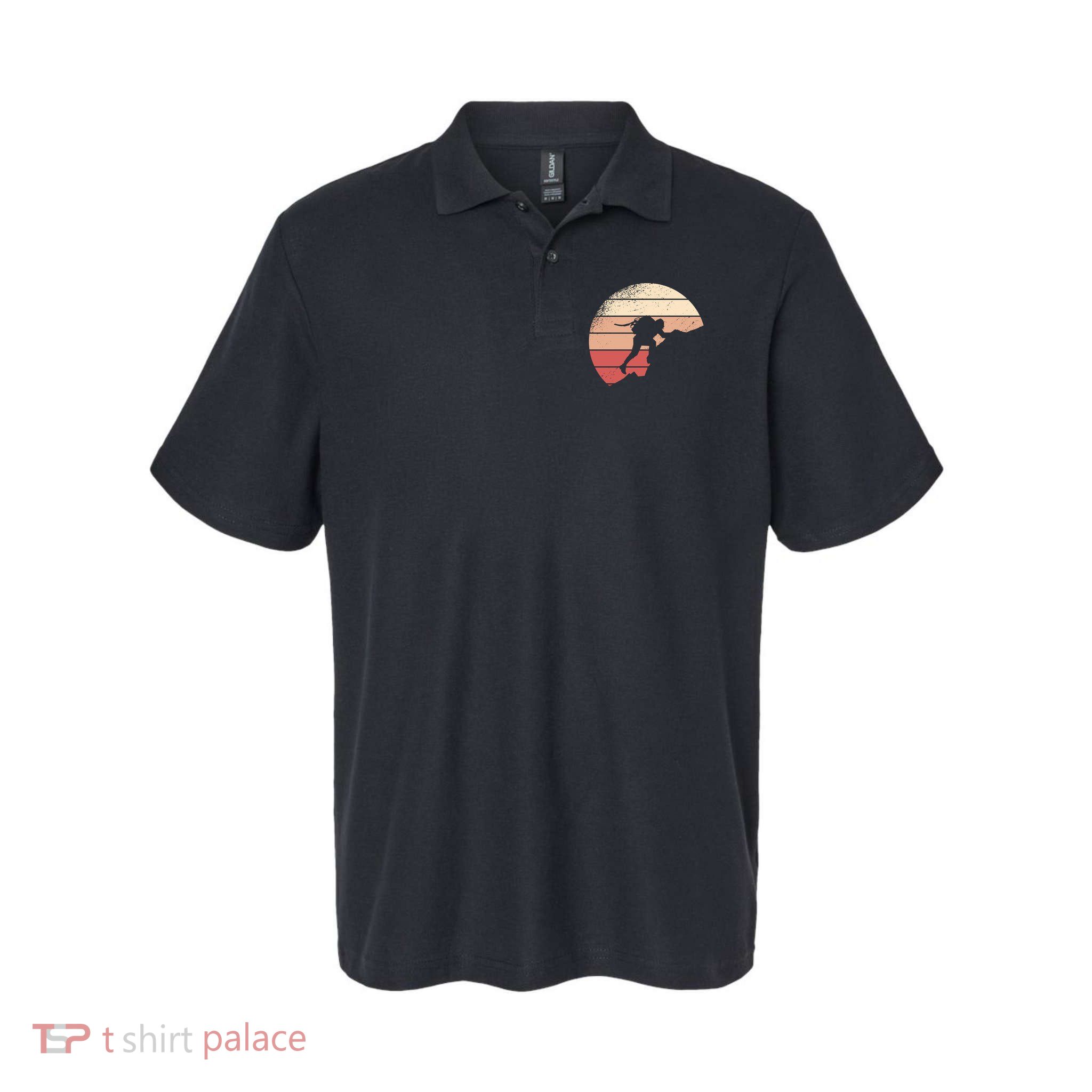 Mountain Climber Retro Sunset Polo