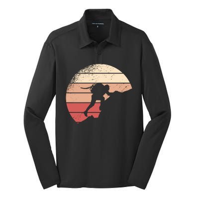 Mountain Climber Retro Sunset Silk Touch Performance Long Sleeve Polo