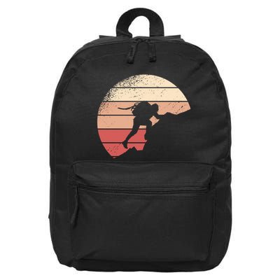 Mountain Climber Retro Sunset 16 in Basic Backpack
