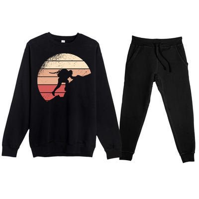 Mountain Climber Retro Sunset Premium Crewneck Sweatsuit Set