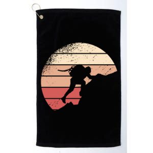 Mountain Climber Retro Sunset Platinum Collection Golf Towel