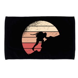 Mountain Climber Retro Sunset Microfiber Hand Towel