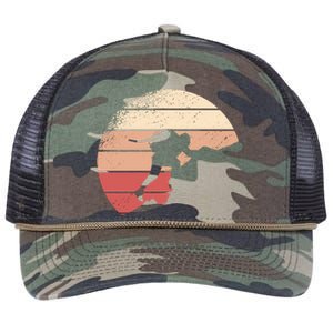 Mountain Climber Retro Sunset Retro Rope Trucker Hat Cap