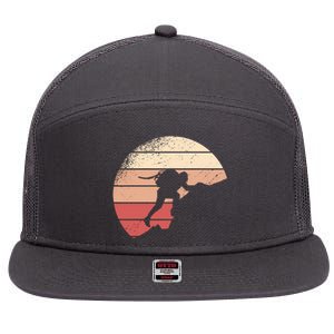 Mountain Climber Retro Sunset 7 Panel Mesh Trucker Snapback Hat