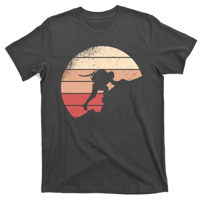 Mountain Climber Retro Sunset T-Shirt