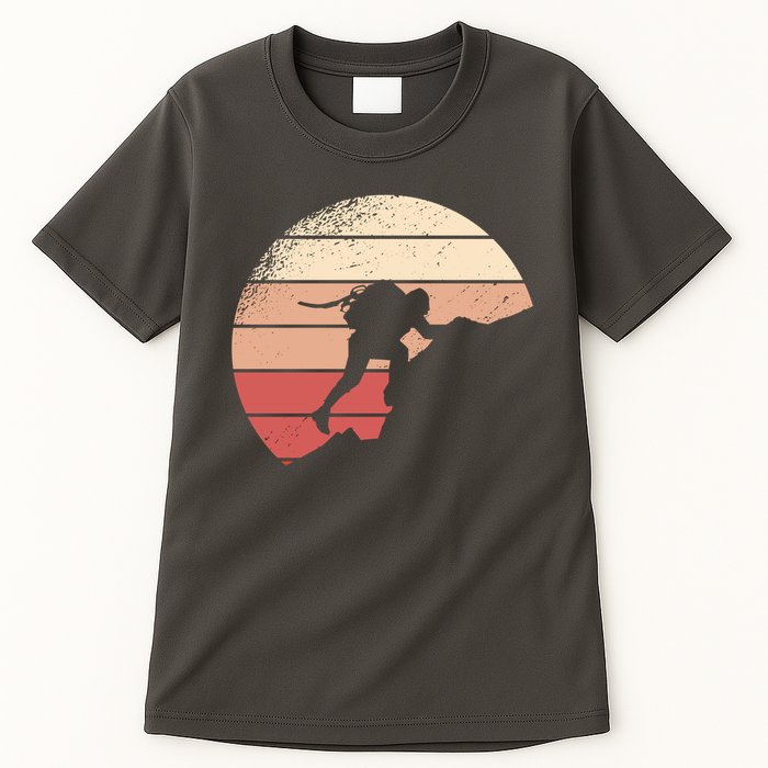 Mountain Climber Retro Sunset Tall T-Shirt