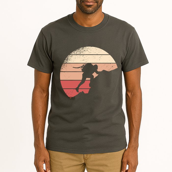 Mountain Climber Retro Sunset Tall T-Shirt