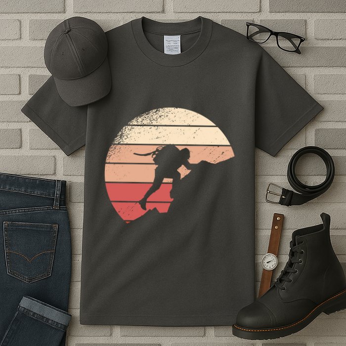 Mountain Climber Retro Sunset Tall T-Shirt