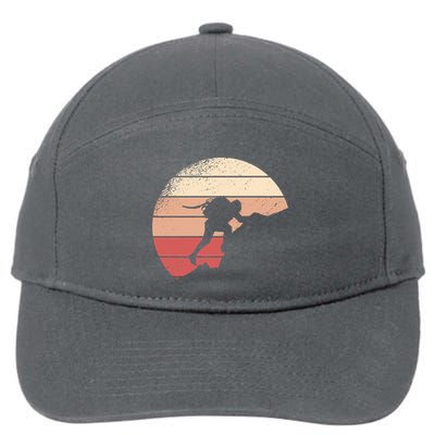 Mountain Climber Retro Sunset 7-Panel Snapback Hat
