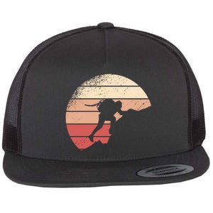 Mountain Climber Retro Sunset Flat Bill Trucker Hat