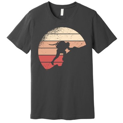 Mountain Climber Retro Sunset Premium T-Shirt