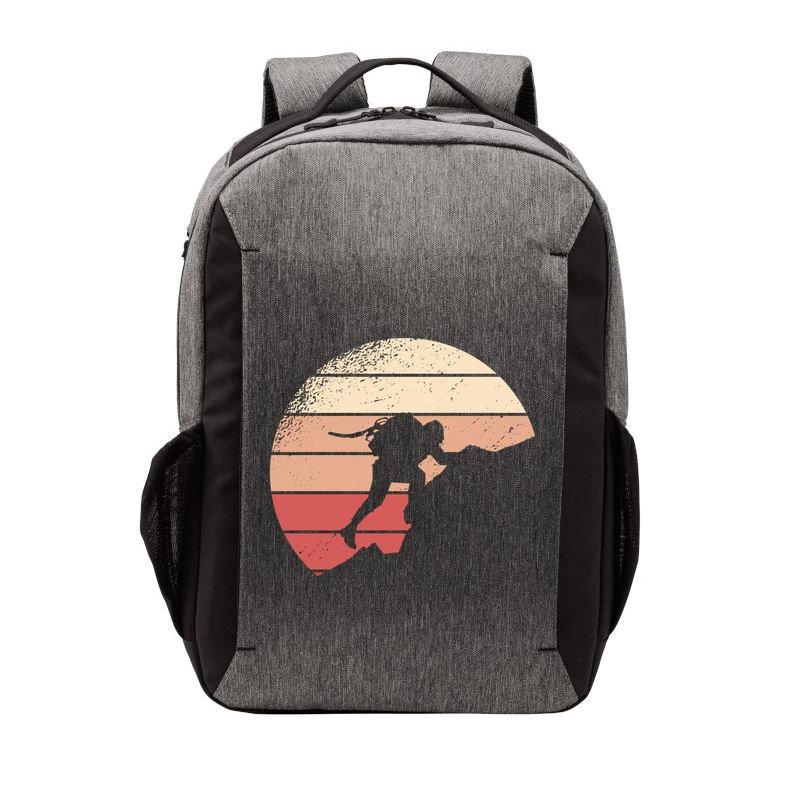 Mountain Climber Retro Sunset Vector Backpack