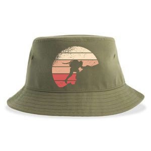 Mountain Climber Retro Sunset Sustainable Bucket Hat