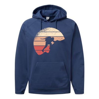 Mountain Climber Retro Sunset Performance Fleece Hoodie