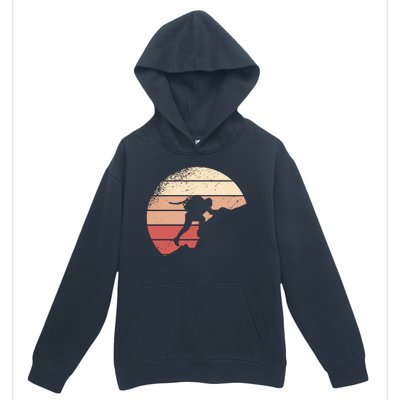 Mountain Climber Retro Sunset Urban Pullover Hoodie