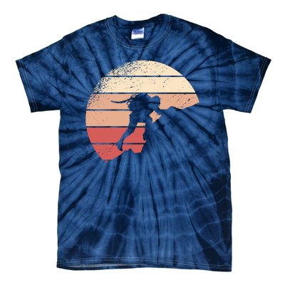 Mountain Climber Retro Sunset Tie-Dye T-Shirt