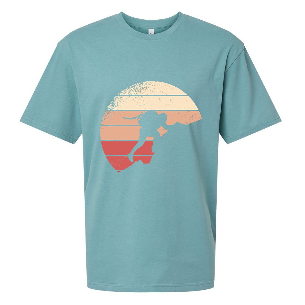 Mountain Climber Retro Sunset Sueded Cloud Jersey T-Shirt