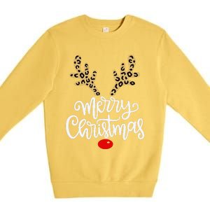 Merry Christmas Reindeer Red Nose Xmas Family Matching Premium Crewneck Sweatshirt