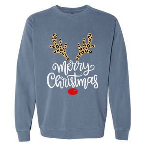 Merry Christmas Reindeer Red Nose Xmas Family Matching Garment-Dyed Sweatshirt