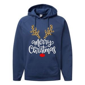 Merry Christmas Reindeer Red Nose Xmas Family Matching Performance Fleece Hoodie