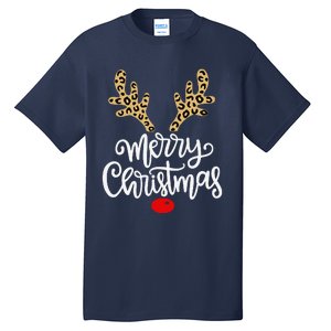 Merry Christmas Reindeer Red Nose Xmas Family Matching Tall T-Shirt