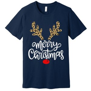 Merry Christmas Reindeer Red Nose Xmas Family Matching Premium T-Shirt