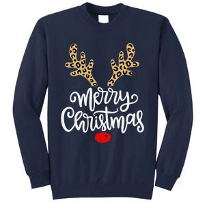 Merry Christmas Reindeer Red Nose Xmas Family Matching Tall Sweatshirt