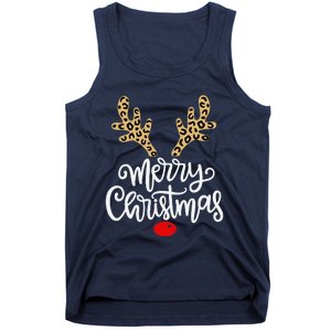 Merry Christmas Reindeer Red Nose Xmas Family Matching Tank Top