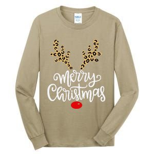 Merry Christmas Reindeer Red Nose Xmas Family Matching Tall Long Sleeve T-Shirt