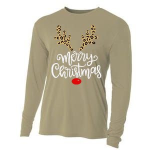 Merry Christmas Reindeer Red Nose Xmas Family Matching Cooling Performance Long Sleeve Crew