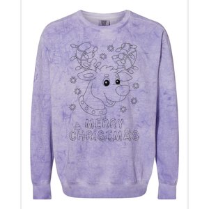 Merry Christmas Rendeer Fairy Lights Xmas Diy Coloring Colorblast Crewneck Sweatshirt