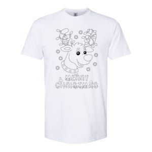 Merry Christmas Rendeer Fairy Lights Xmas Diy Coloring Softstyle CVC T-Shirt